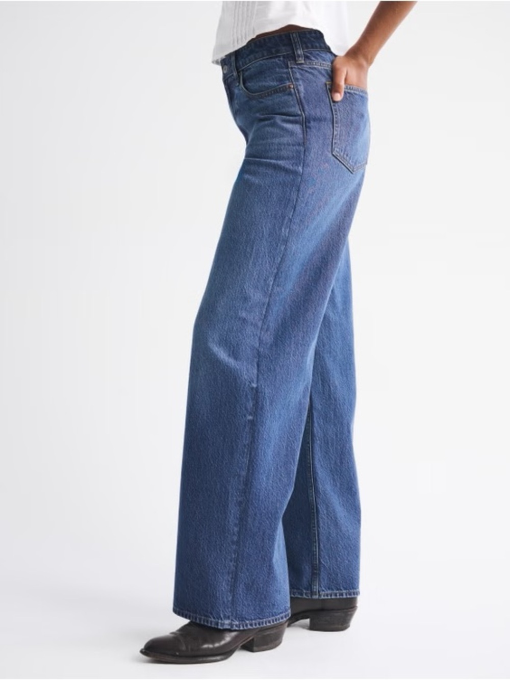 Abercrombie & Fitch The Wide Leg High Rise Curve Love Jeans NWT Size 26 Long - Picture 3 of 13